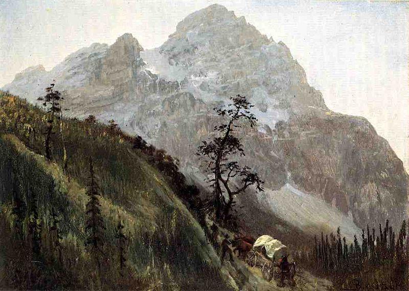 Albert Bierstadt Western_Trail_the_Rockies Germany oil painting art